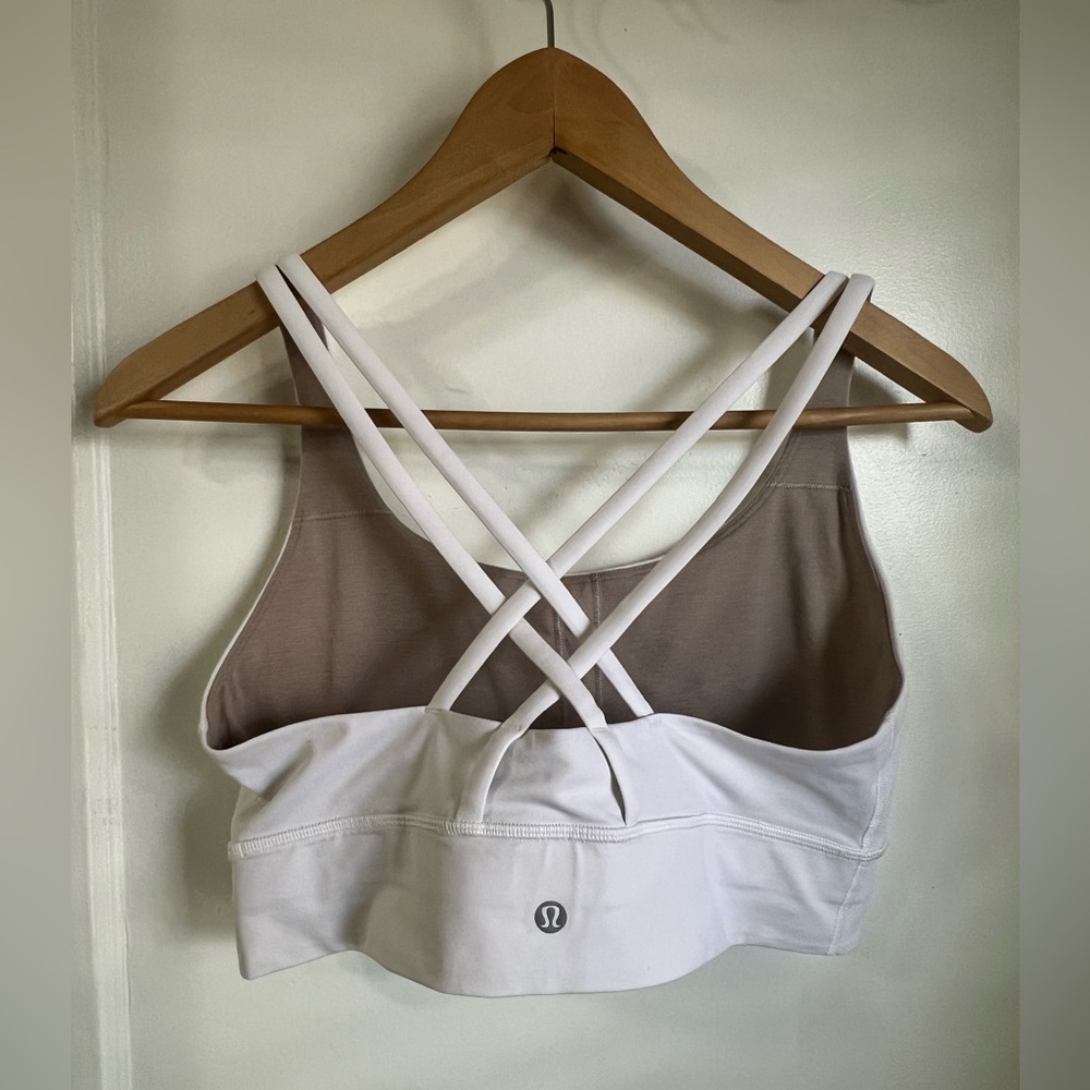 Lululemon White Sports Bra with Racerback Design